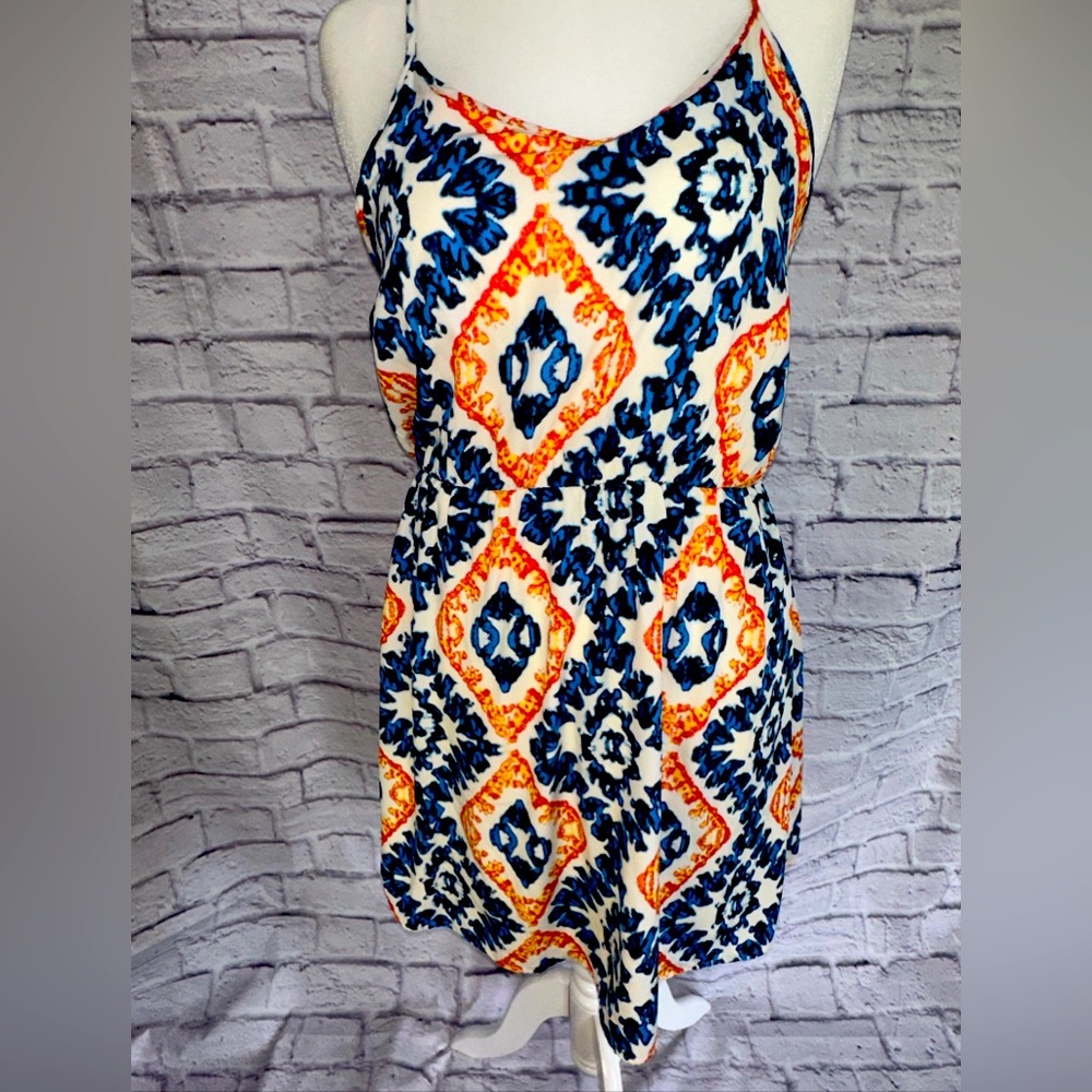 Pink Owl Orange And Blue Dress Size Large